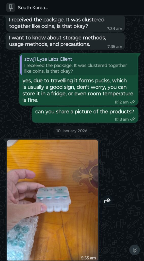 South Korea delivery proof