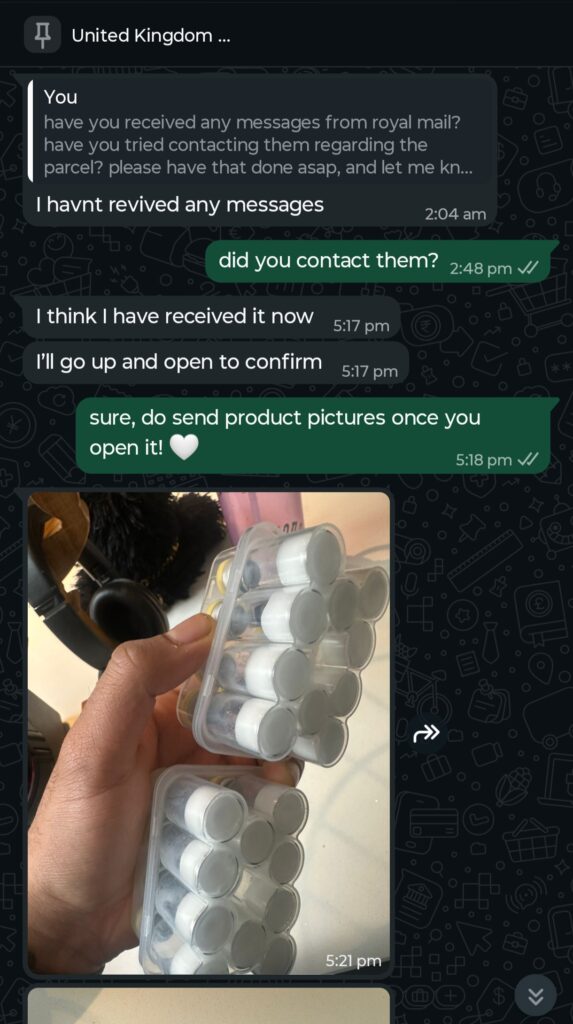 United Kingdom delivery proof