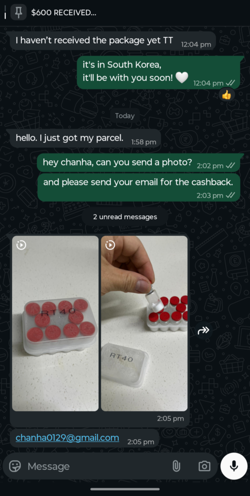South Korea delivery proof