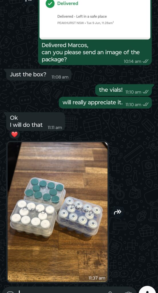 Australia delivery proof
